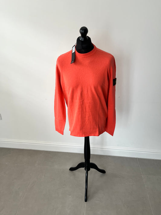 Stone Island Soft Cotton Knit Sweatshirt (Orange)