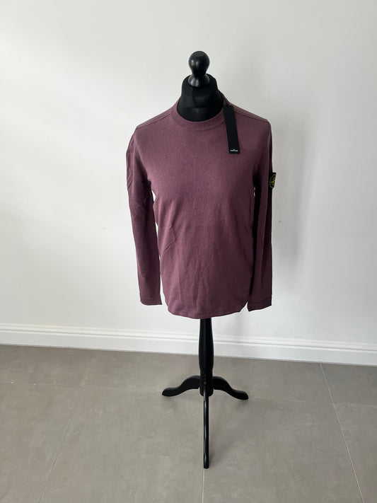 Stone Island Soft Cotton Knit Sweatshirt (Burgundy)