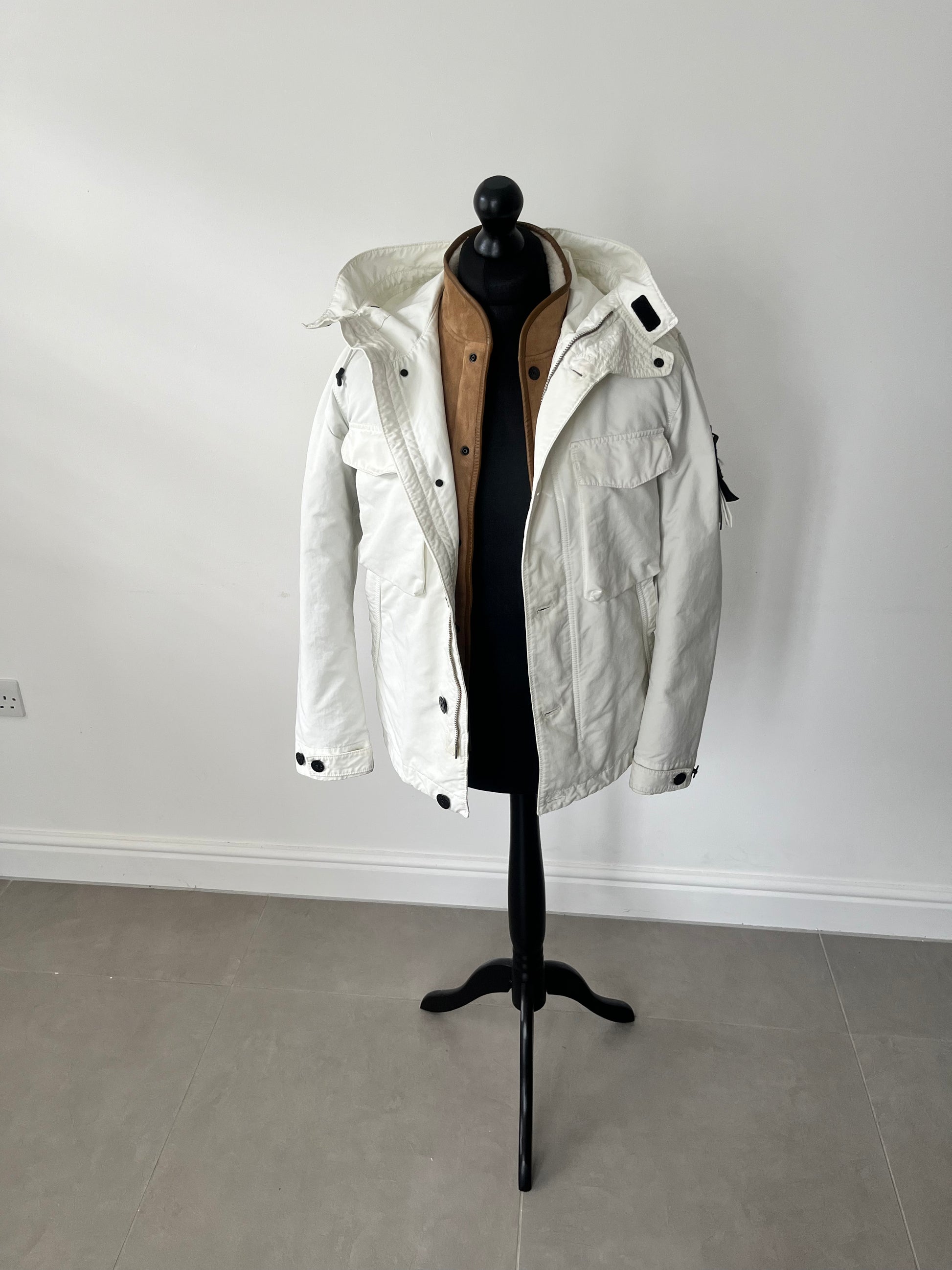 Stone Island David TC With Sheepskin Detachable Lining White CasualCentral