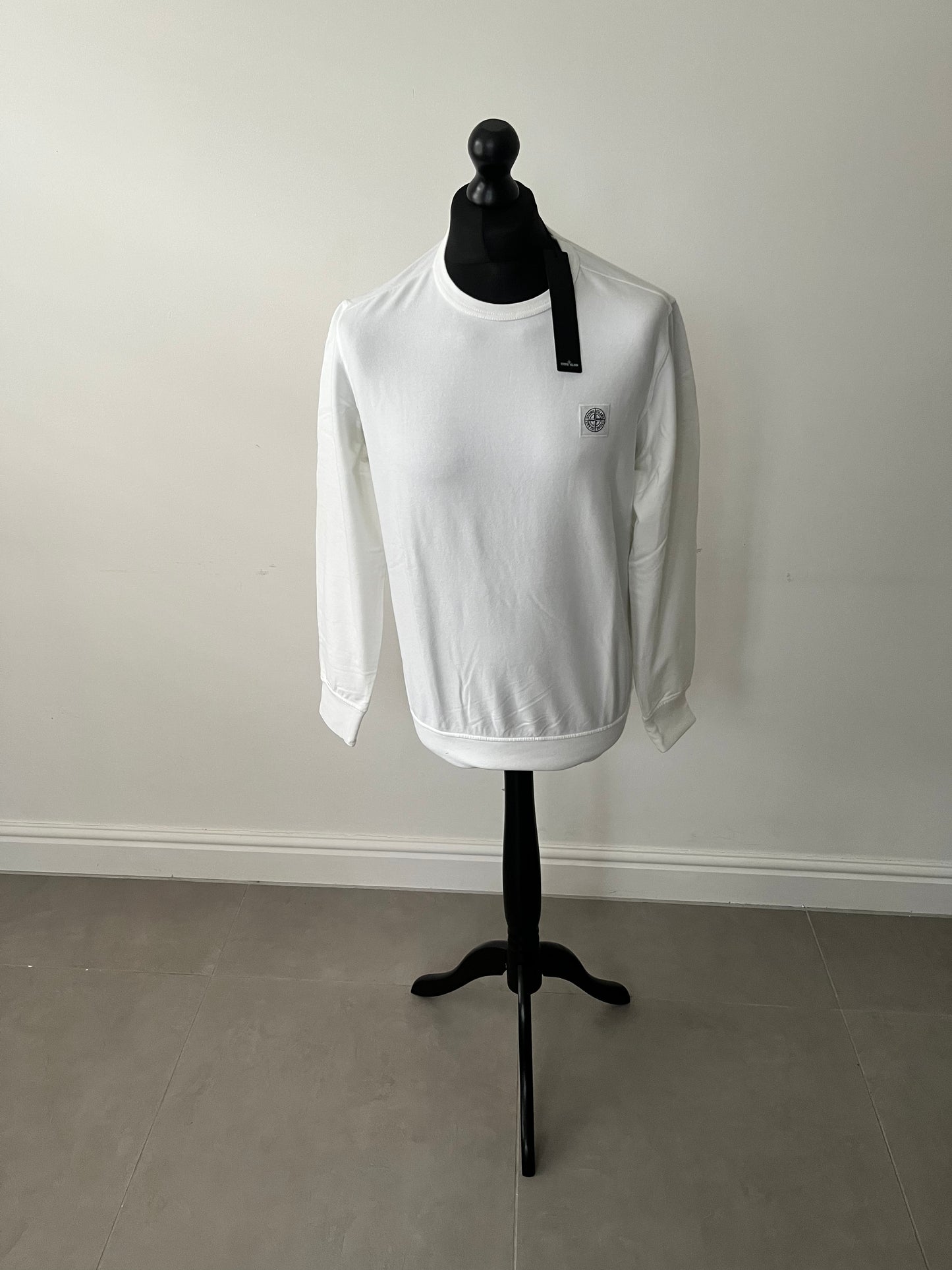 Stone Island Logo Patch Sweatshirt (White)