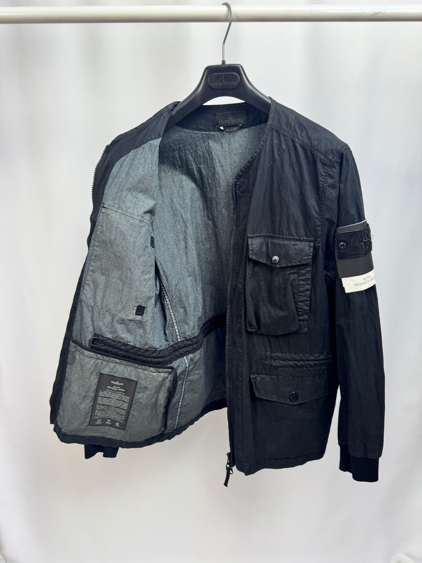Stone Island 50 Fili Resinata Ghost Piece (Black)