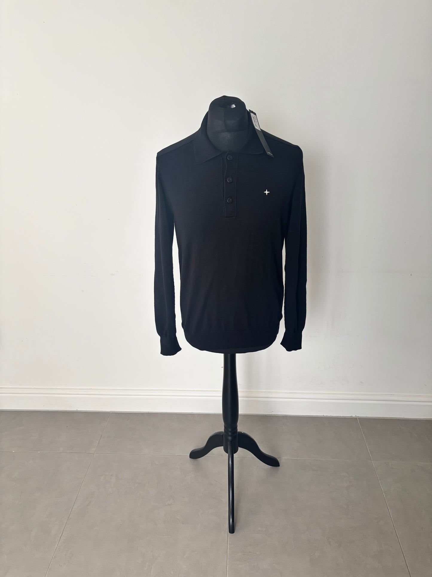 Stone Island Stellina Knitted Polo (Black)