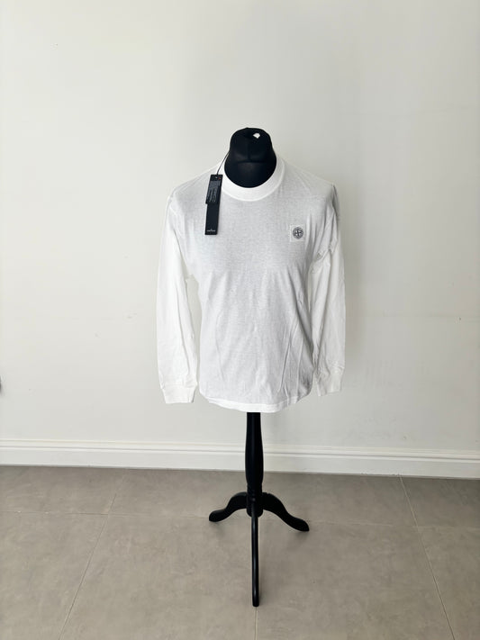 Stone Island Fissato Treatment Long Sleeve T-Shirt (White)