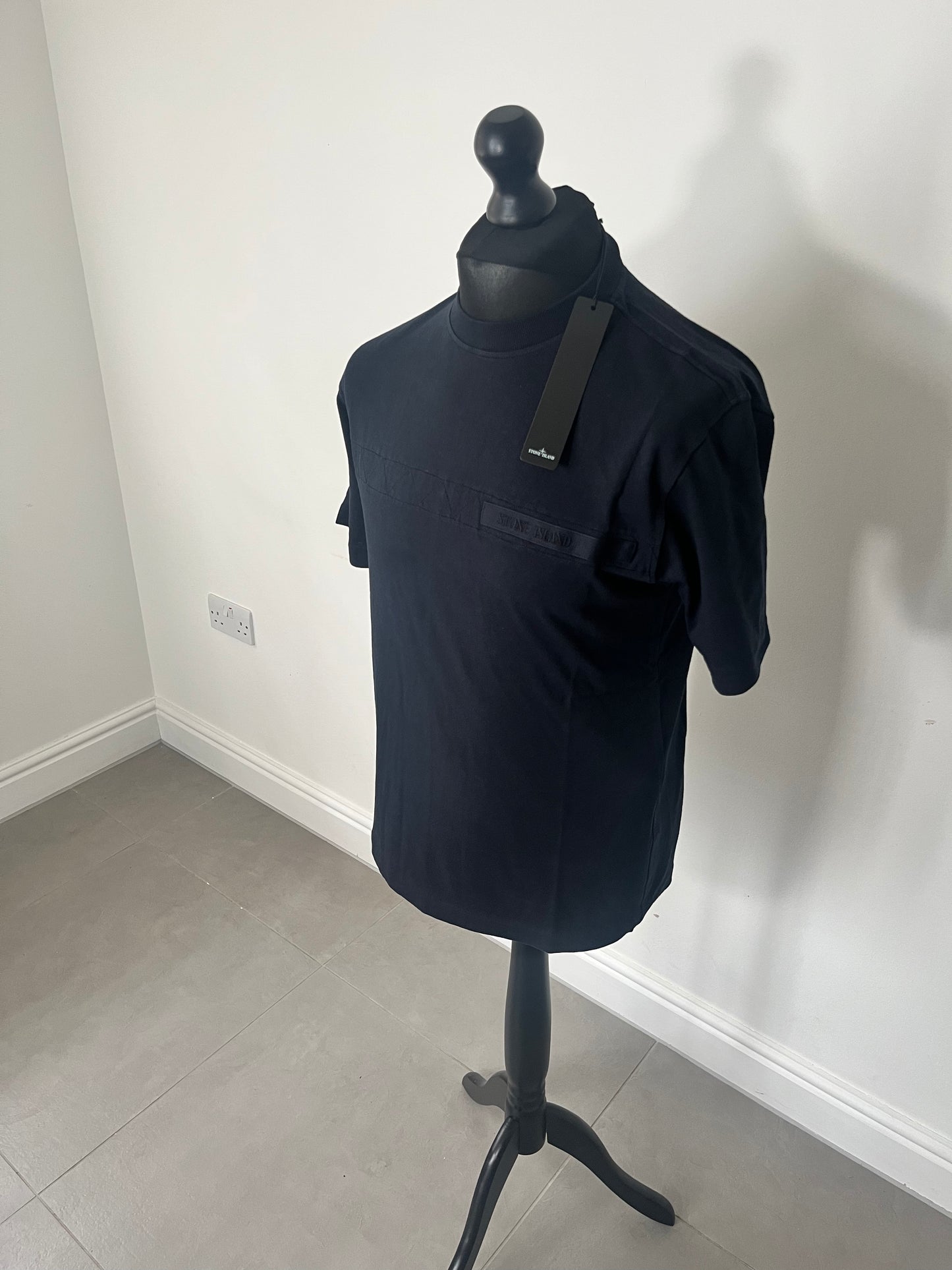 Stone Island Taped Logo T-Shirt (Navy)