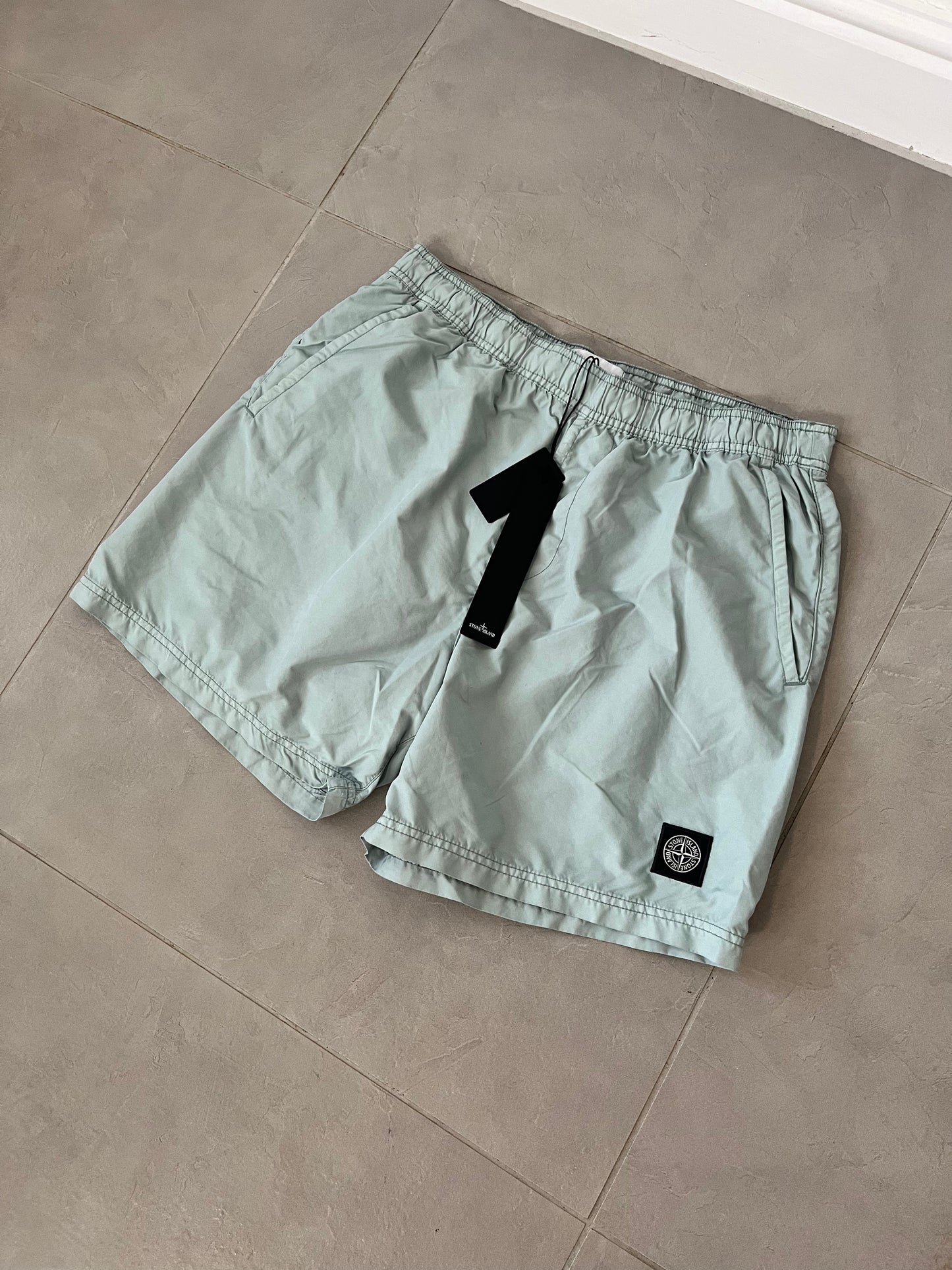 Stone Island Brushed Nylon Swimming Shorts (Sky Blue)