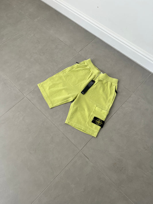 Stone Island Garment Dyed Old Effect Sweat Shorts (Lemon)