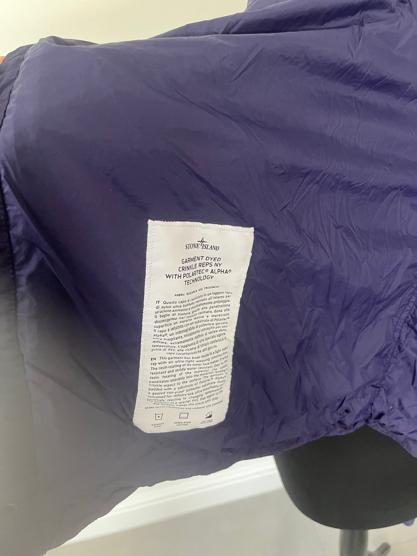 Stone Island Garment Dyed Crinkle Reps NY With Polartec Alpha Technology (Purple)