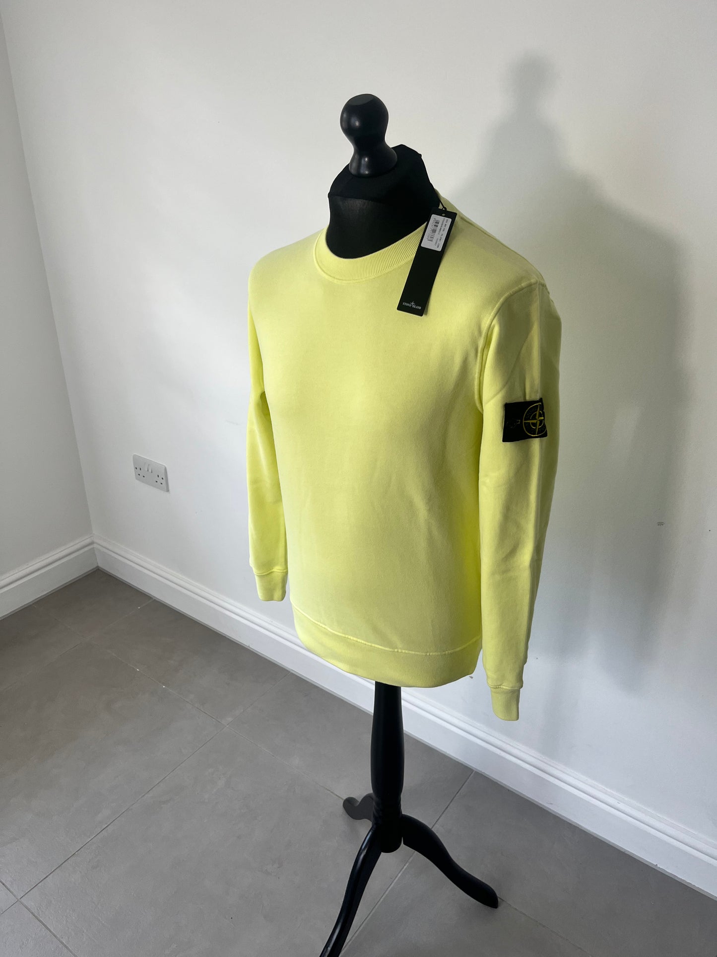 Stone Island Brushed Cotton Crewneck Sweatshirt Lemon