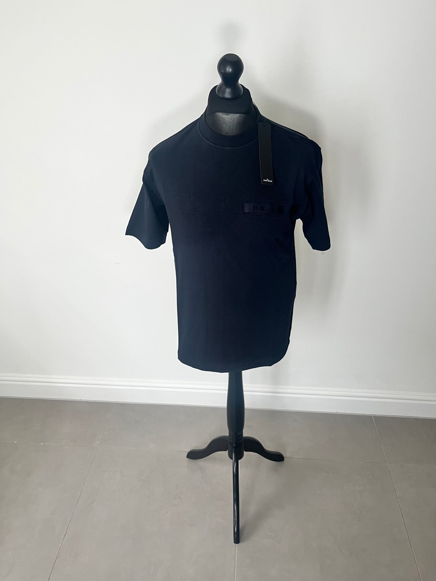 Stone Island Taped Logo T-Shirt (Navy)