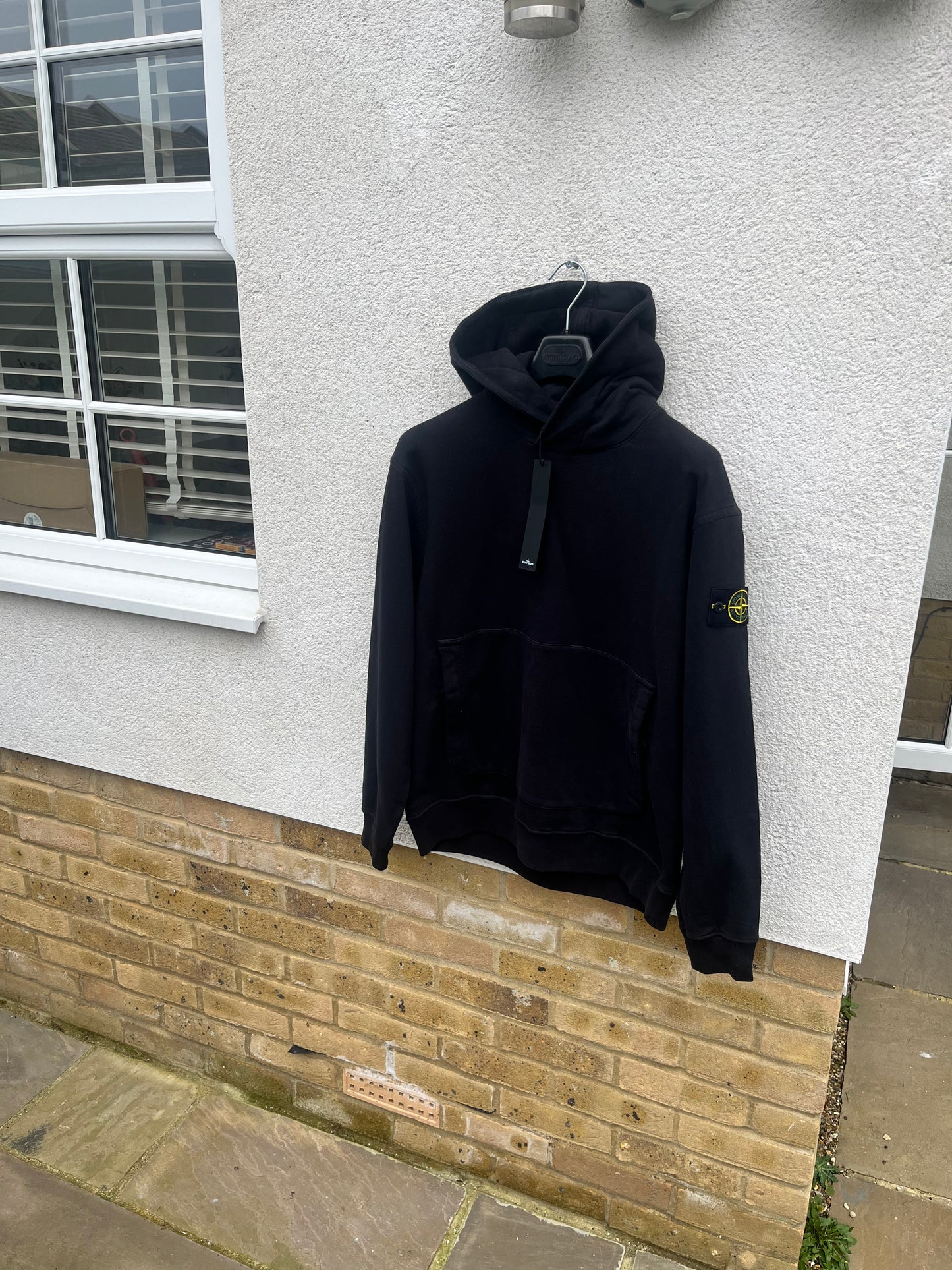 Stone Island Kangaroo Pocket Hoodie (Black)
