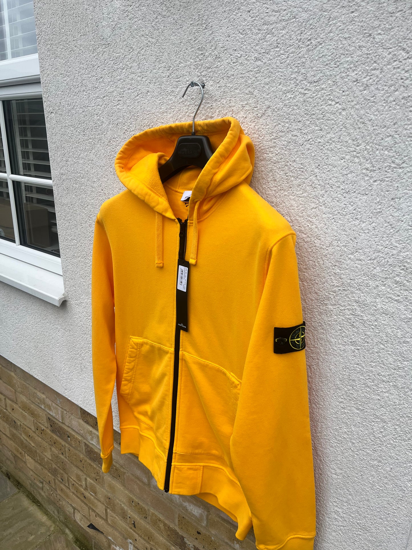 Stone Island Brushed Cotton Full Zip Hoodie (Orange)