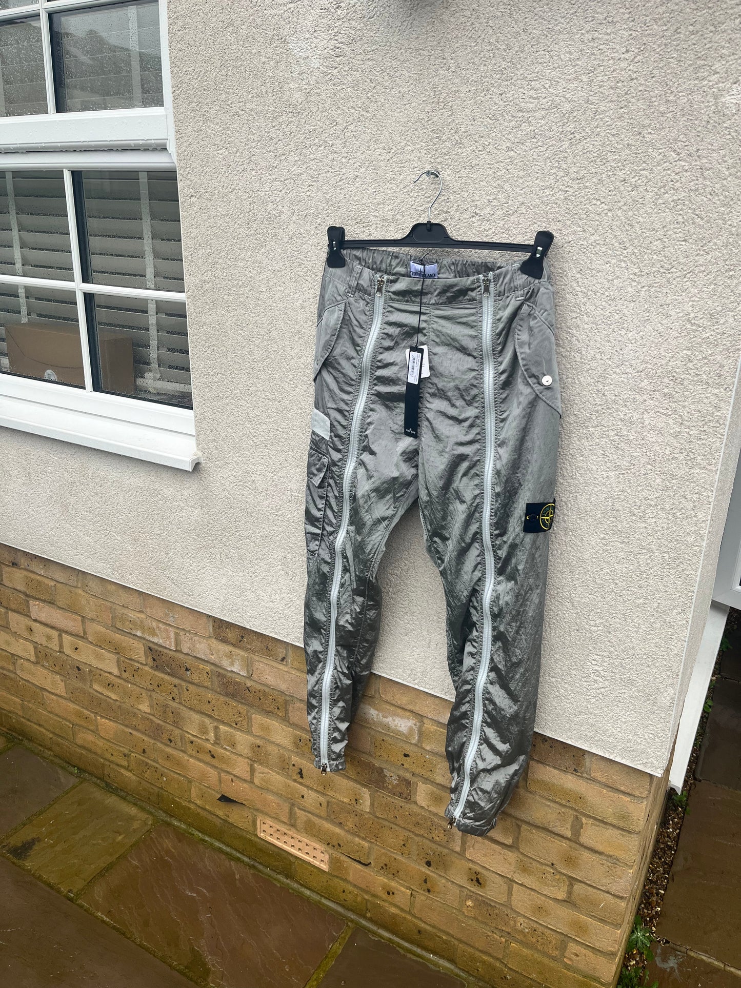 Stone Island Nylon Zip Flight Pants (Pearl Grey)