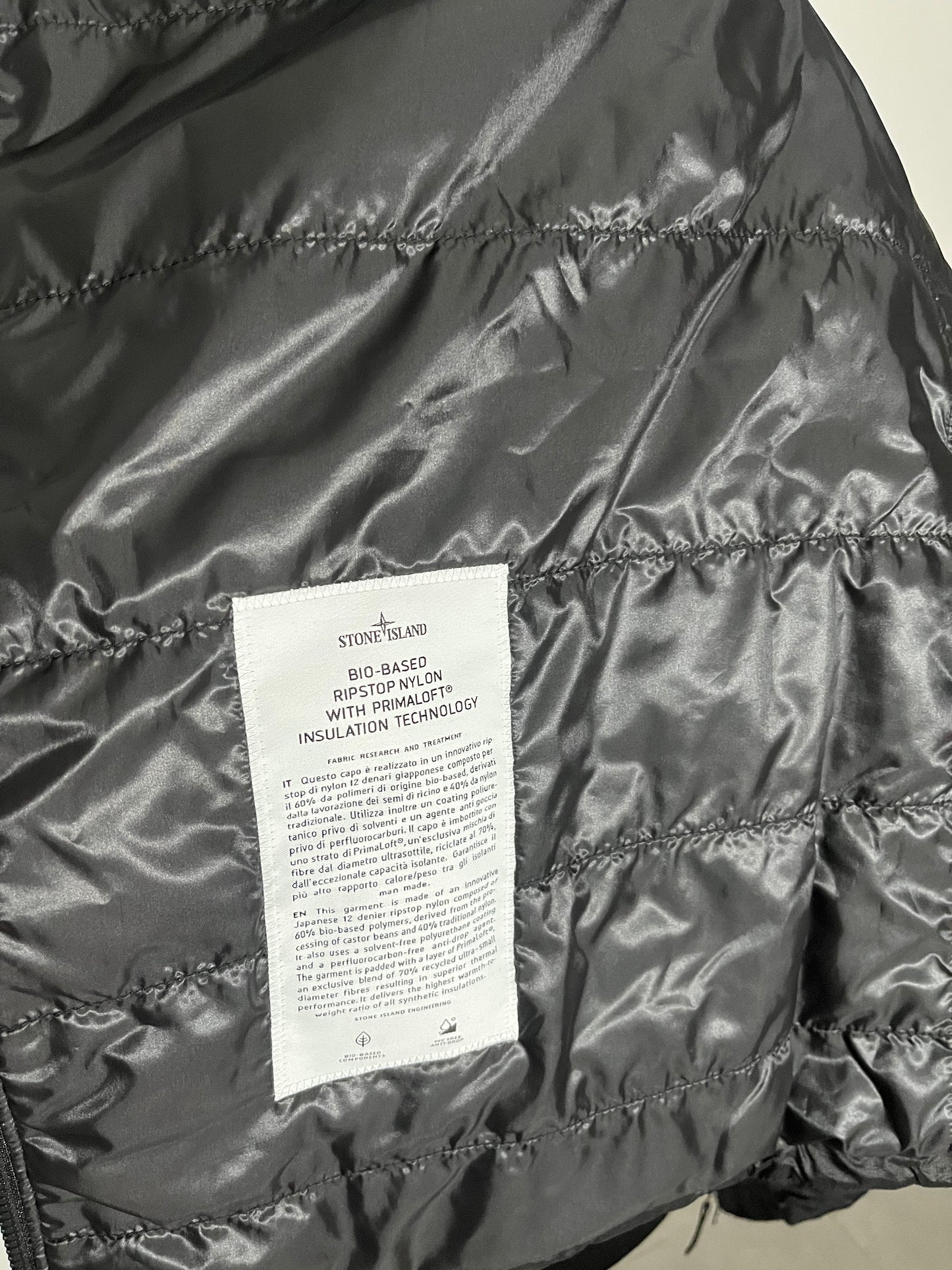 Stone Island Bio Based Ripstop Nylon With Primaloft (Black)