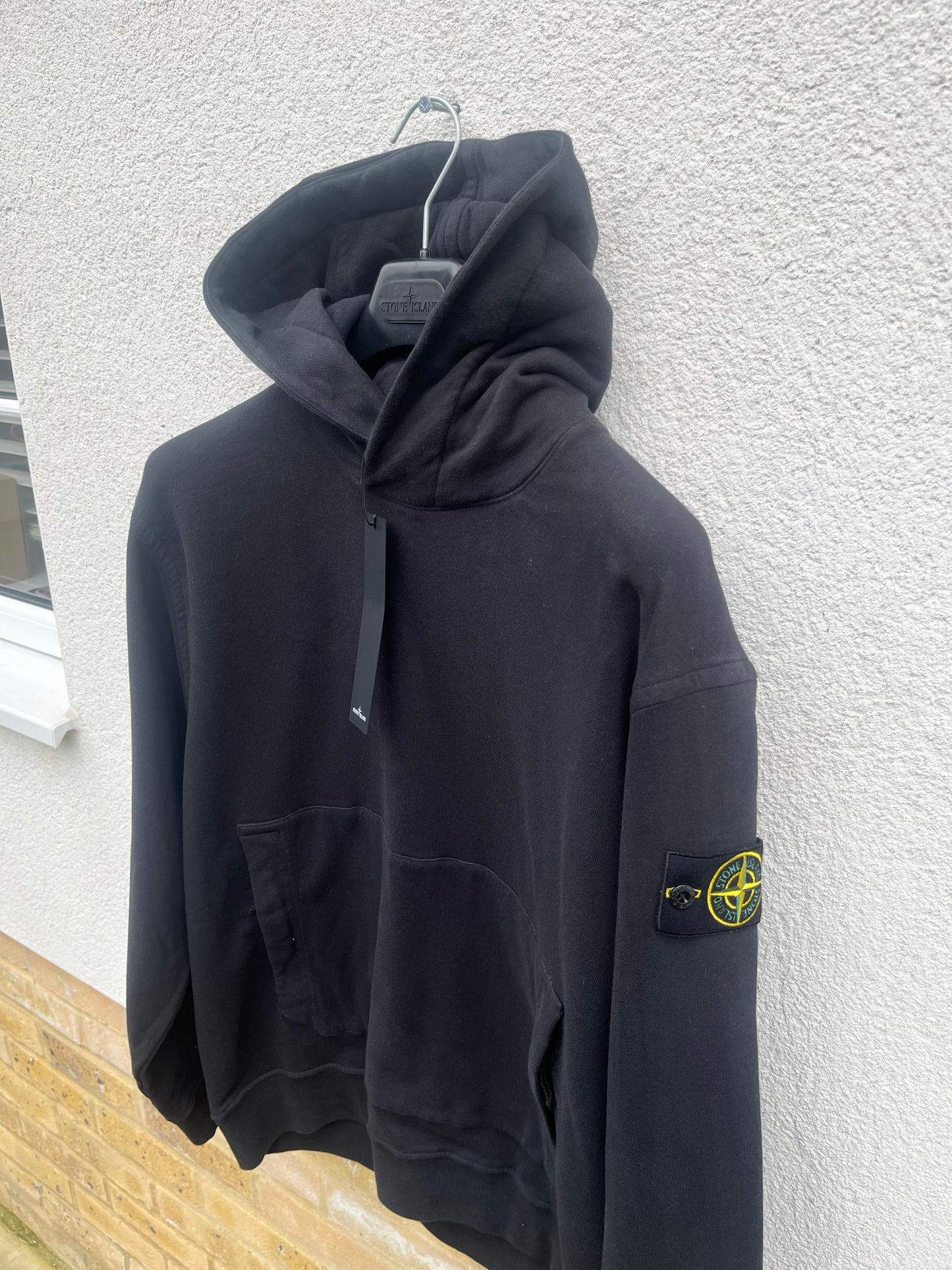 Stone Island Kangaroo Pocket Hoodie (Black)