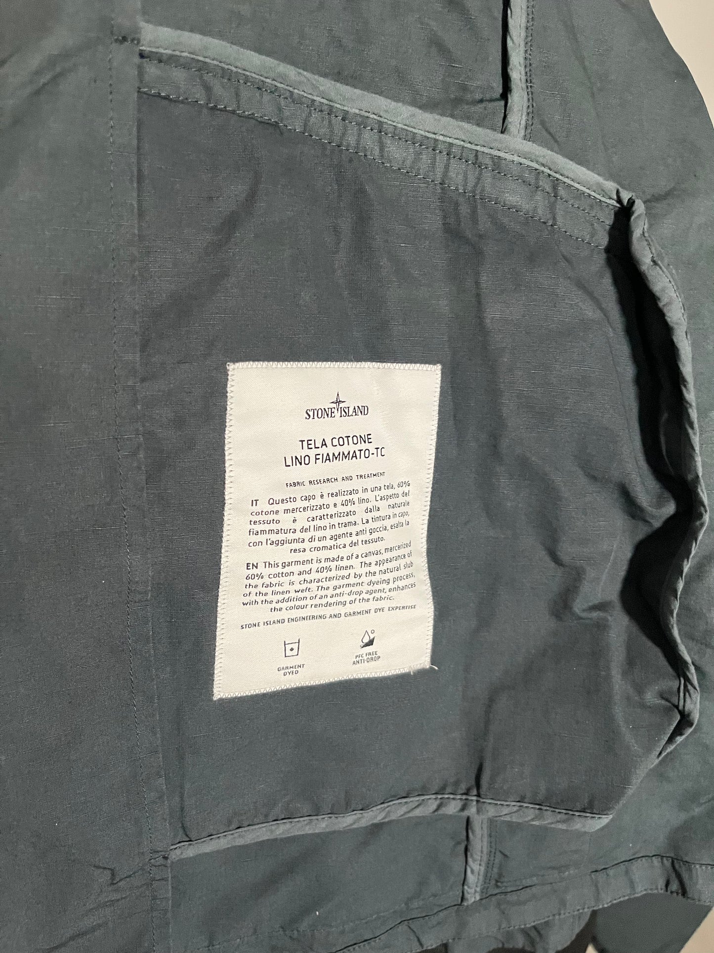 Stone Island Tela Cotone Lino Fiammato-TC (Navy)
