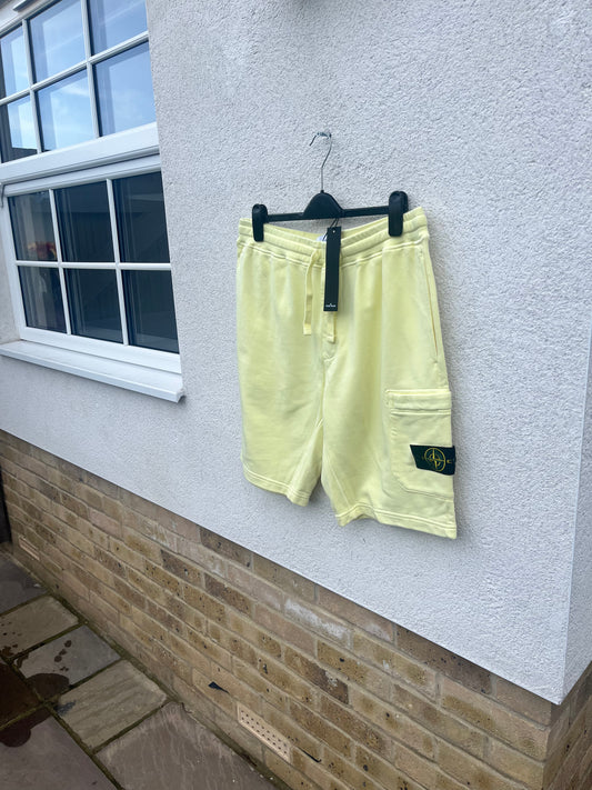 Stone Island Garment Dyed Sweat Shorts (Yellow)
