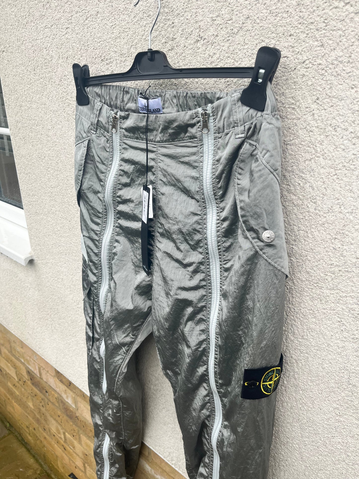 Stone Island Nylon Zip Flight Pants (Pearl Grey)