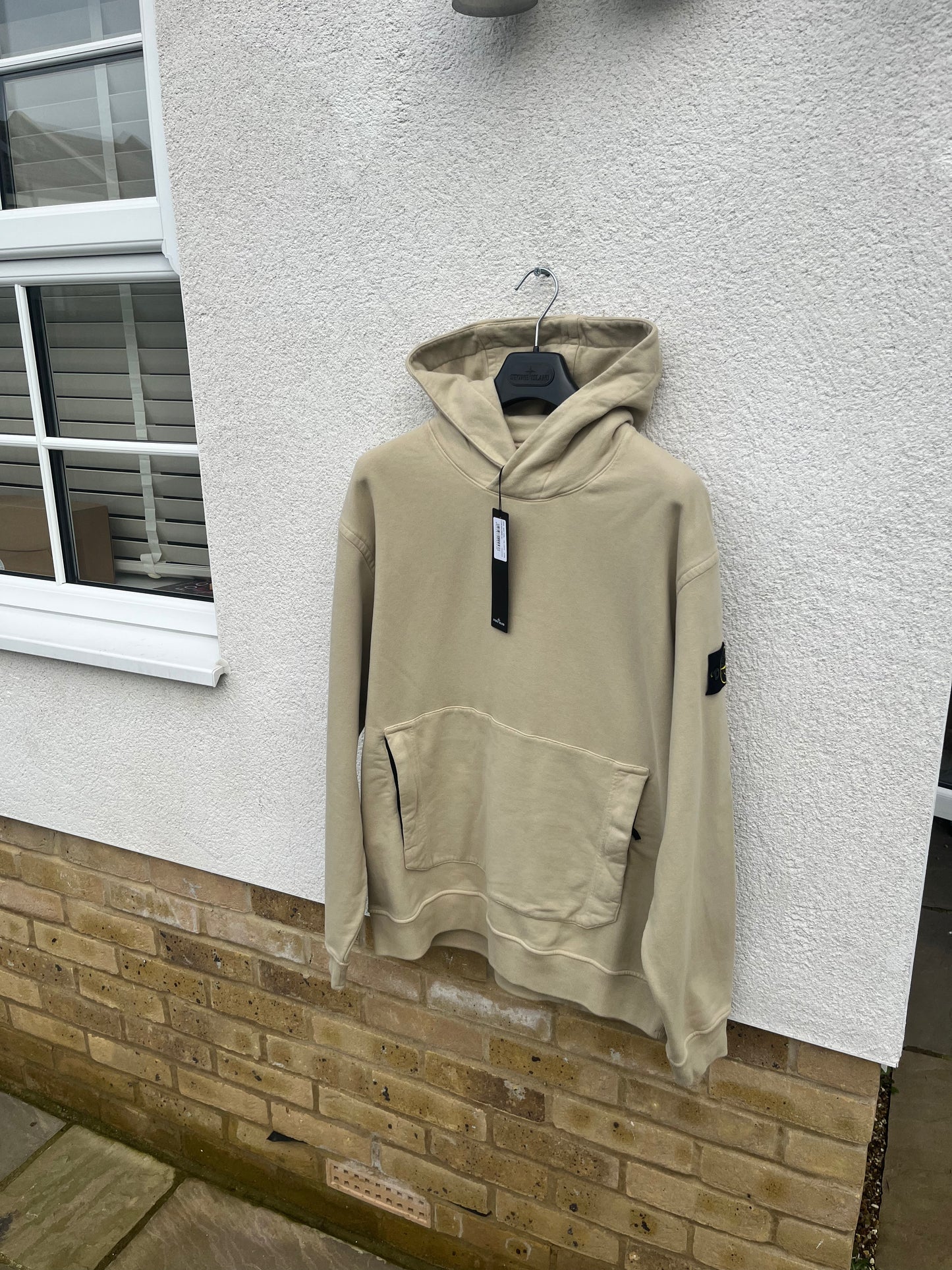 Stone Island Kangaroo Pocket Hoodie (Beige)