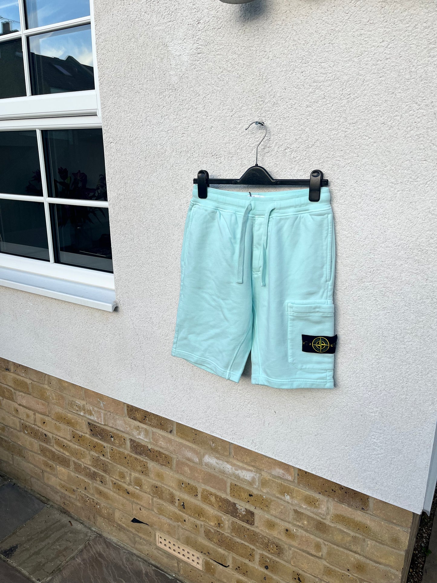 Stone Island Garment Dyed Sweat Shorts (Aqua)