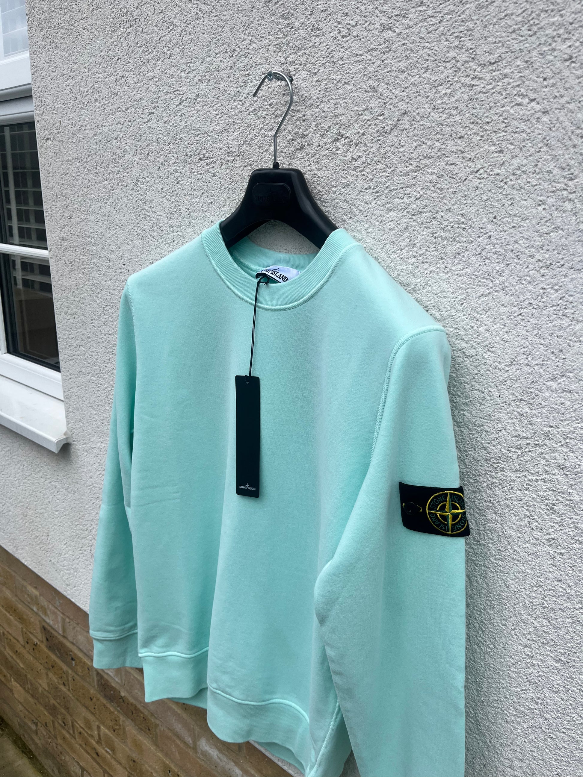 Stone island sweatshirt aqua sale