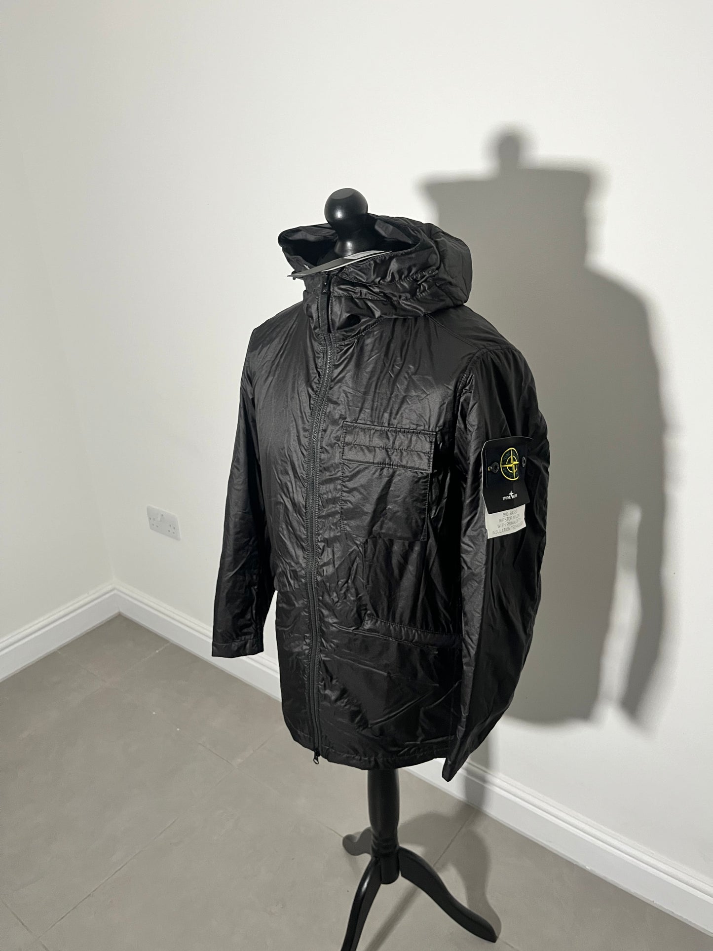 Stone Island Bio Based Ripstop Nylon With Primaloft (Black)