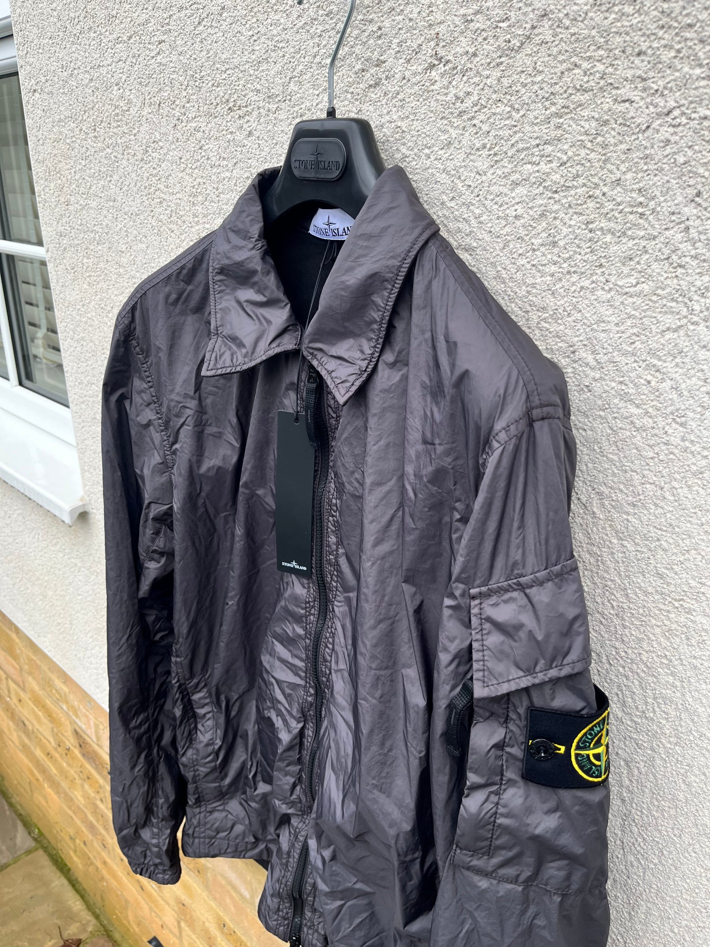 Stone Island Garment Dyed Crinkle Reps Overshirt (Charcoal)