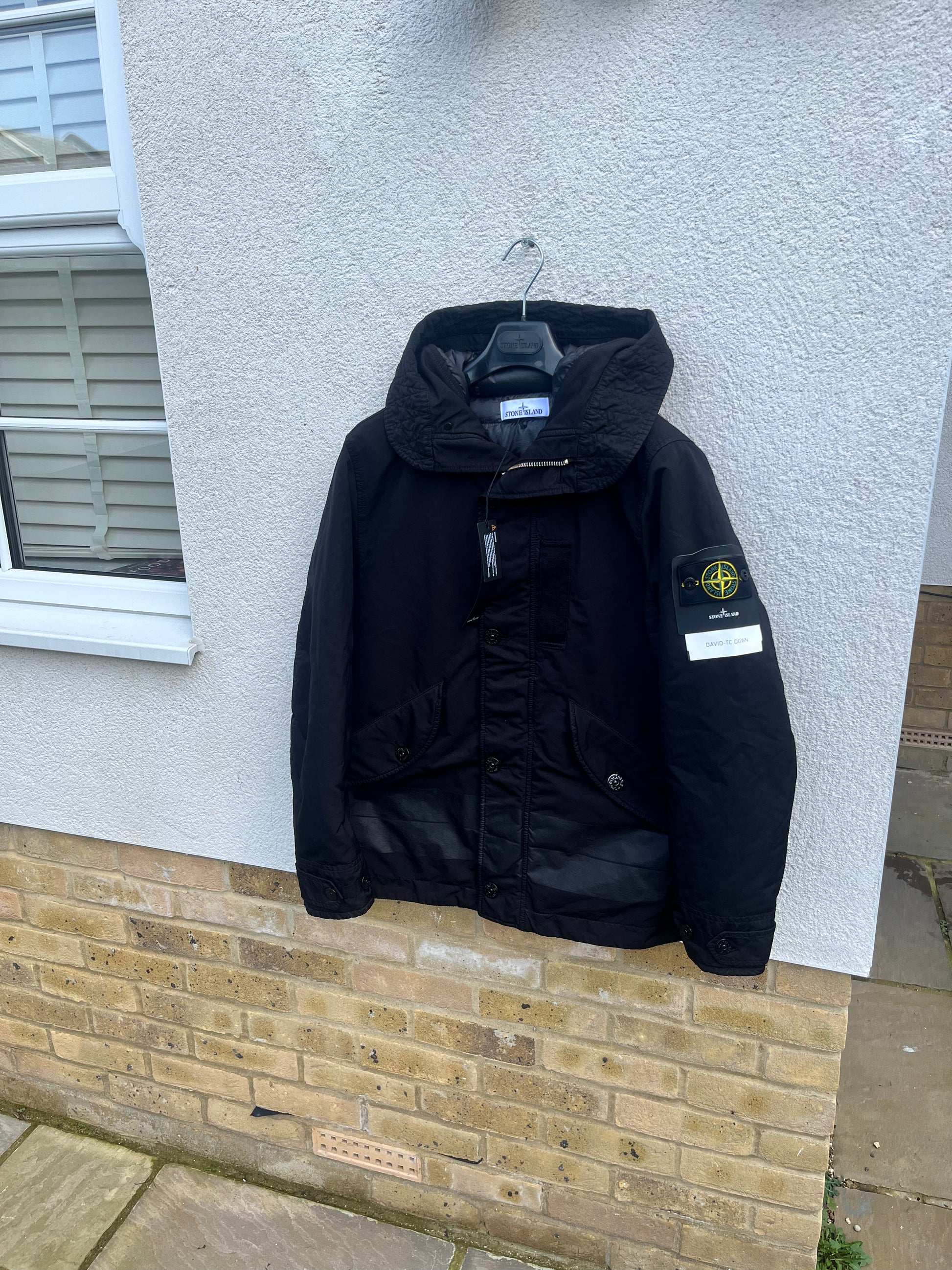 Stone island david tc parka black deals