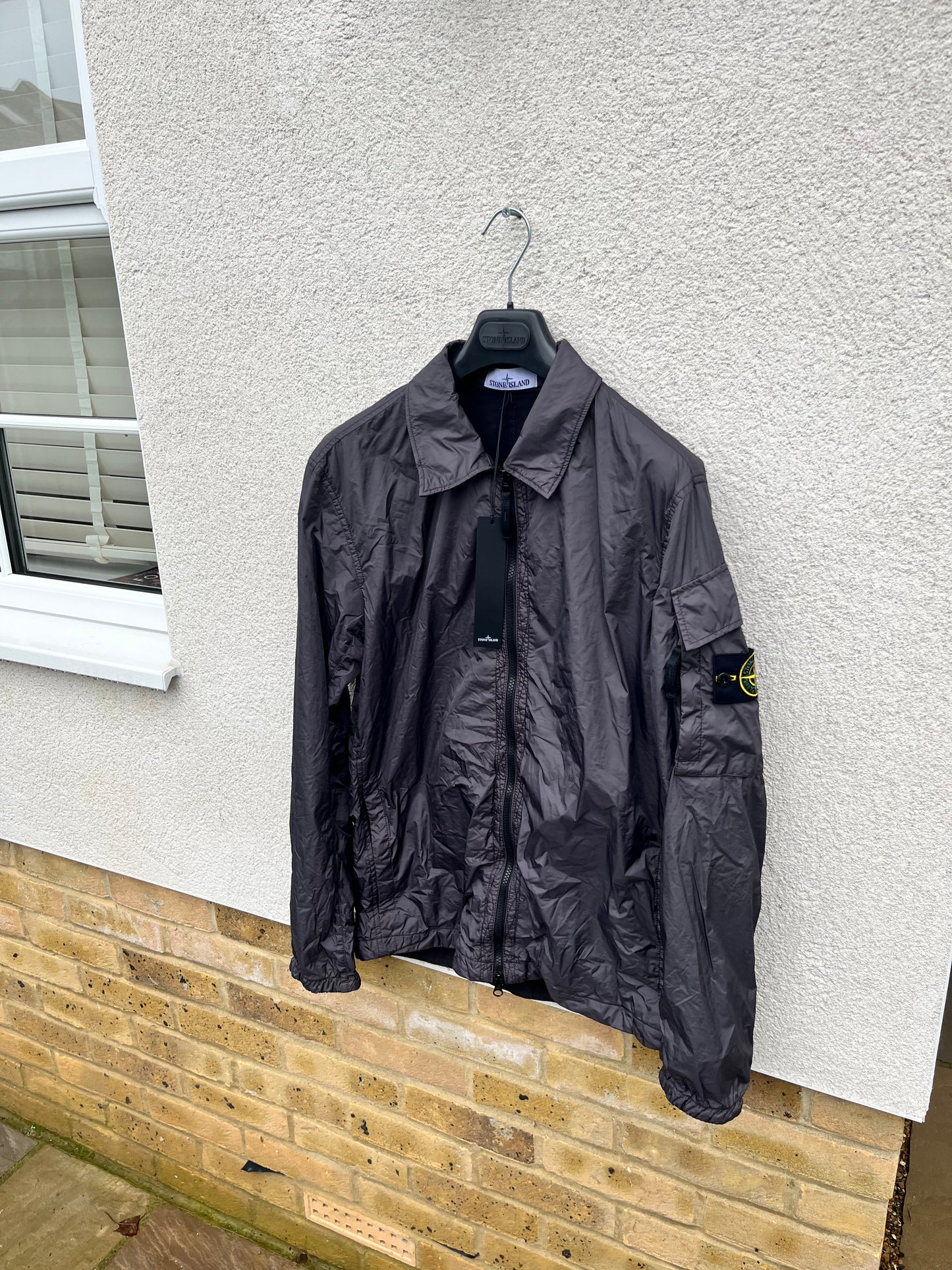 Stone Island Garment Dyed Crinkle Reps Overshirt (Charcoal)