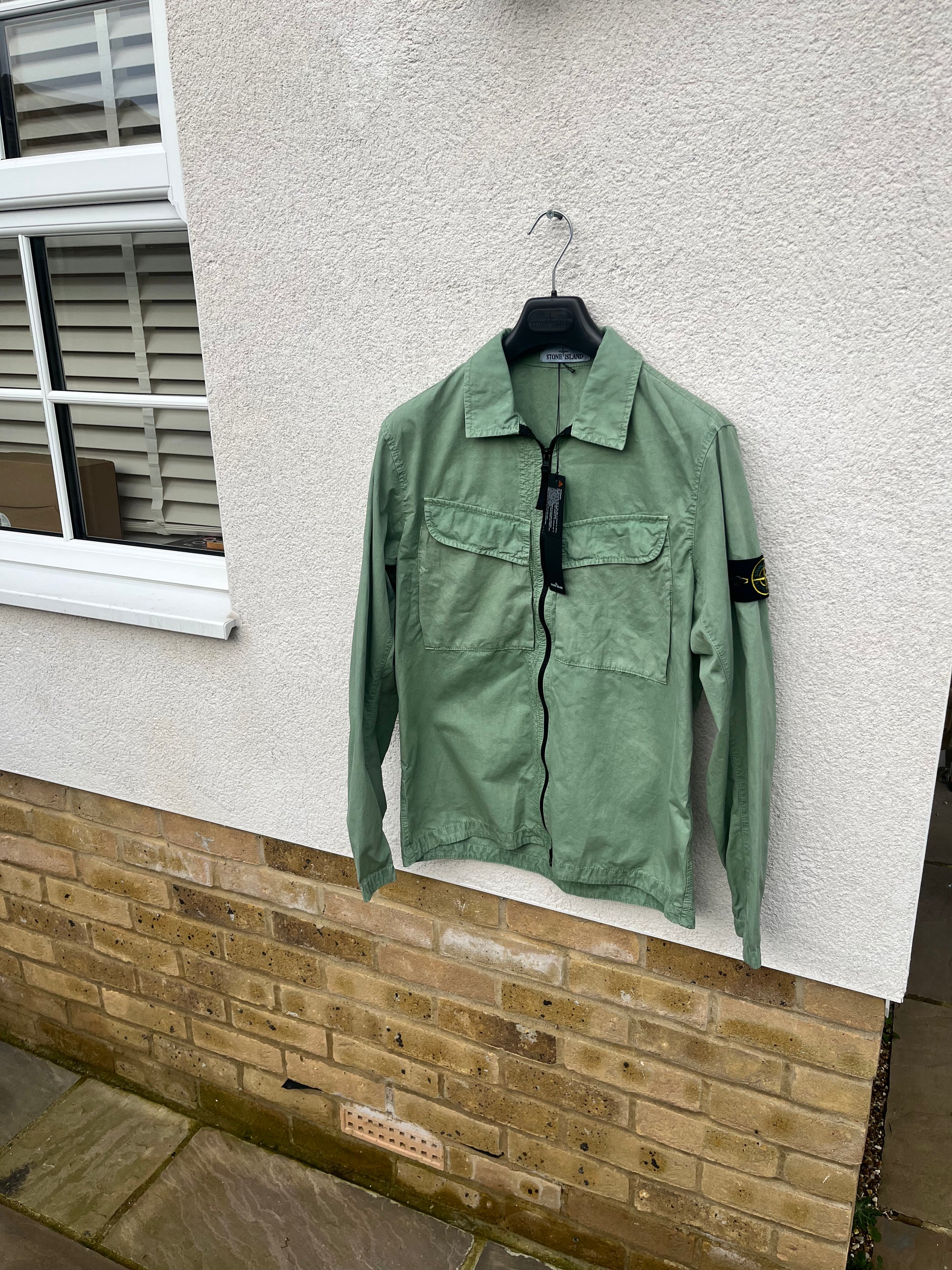 Stone island sales brushed canvas overshirt